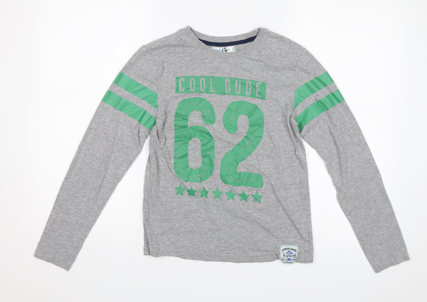 M&Co Boys Grey   Basic T-Shirt Size 11-12 Years  - Cool Dude 62