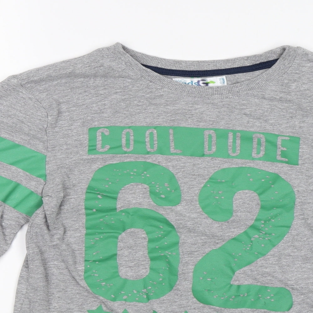M&Co Boys Grey   Basic T-Shirt Size 11-12 Years  - Cool Dude 62