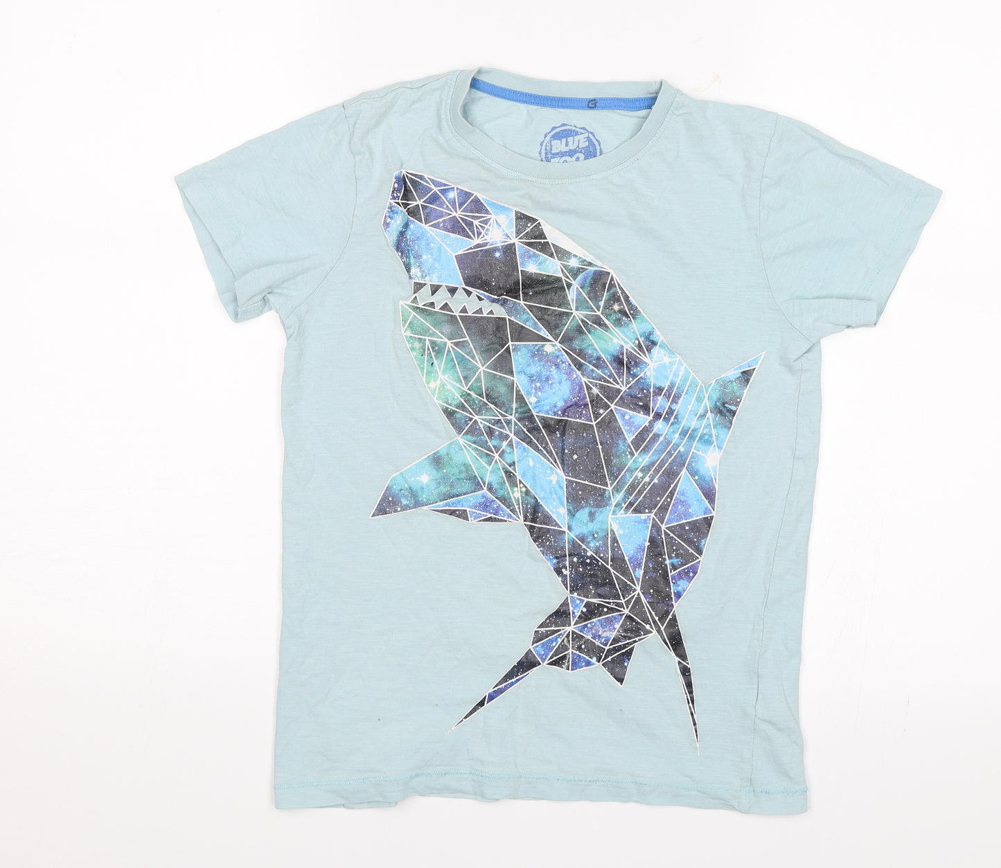 Blue Zoo Boys Blue   Basic T-Shirt Size 11-12 Years  - Shark