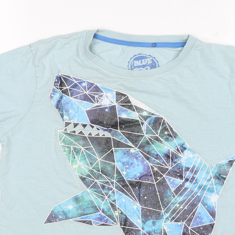 Blue Zoo Boys Blue   Basic T-Shirt Size 11-12 Years  - Shark