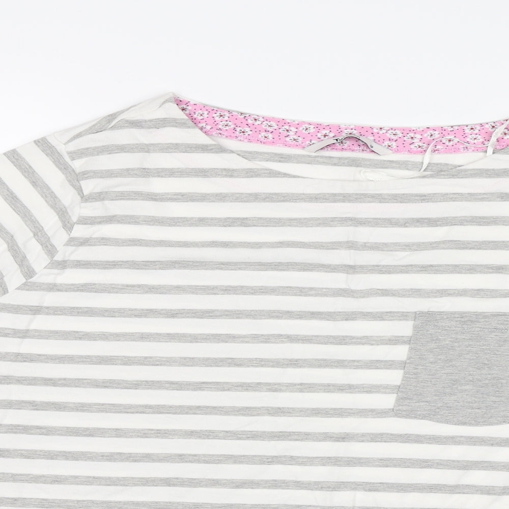 T Womens Grey Striped  Jersey T-Shirt Size 18