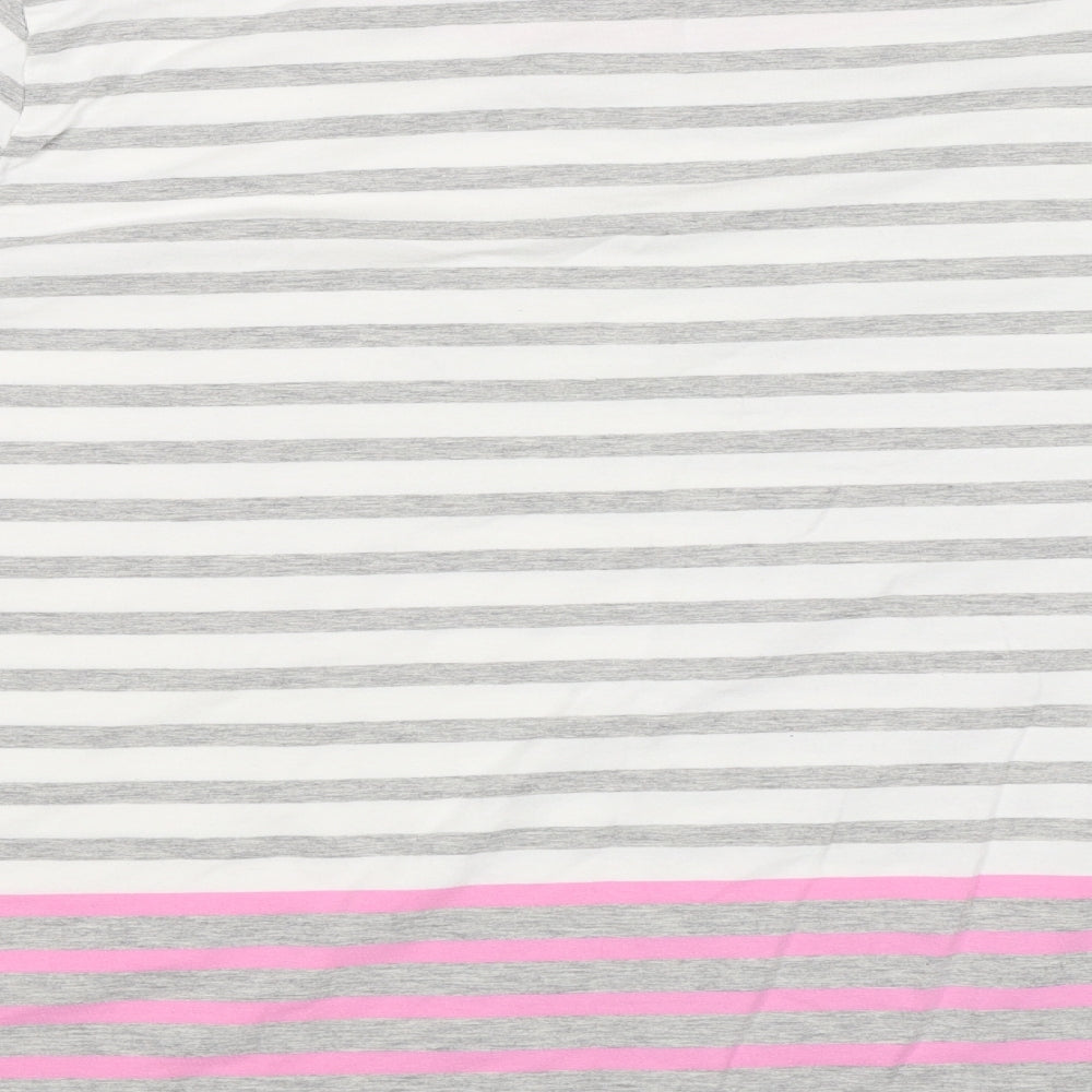 T Womens Grey Striped  Jersey T-Shirt Size 18