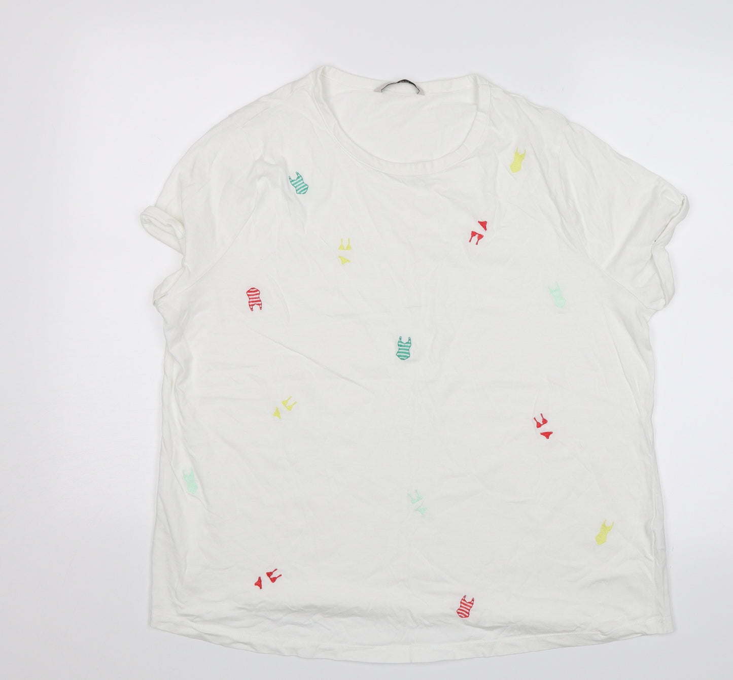 TU Womens White   Basic T-Shirt Size 20  - Swim