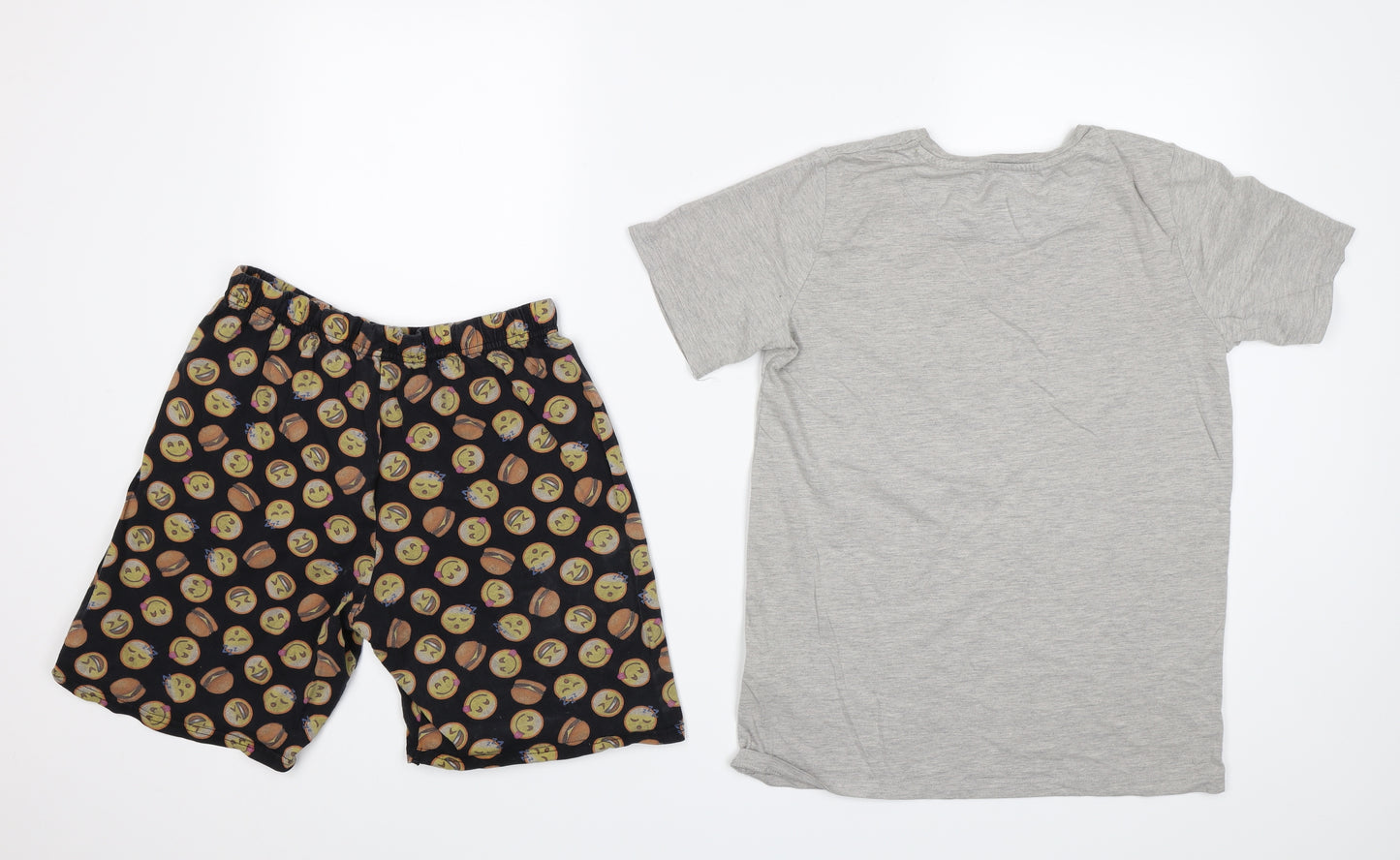 M&S Boys Grey    Pyjama Set Size 11-12 Years  - Eat sleep repeat emojis