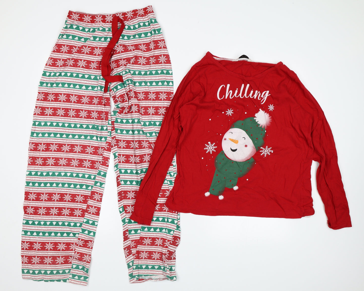 Avon Womens Red   Top Pyjama Set Size 8  - Christmas