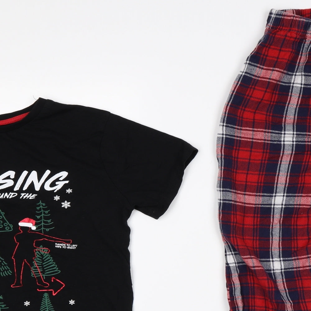 Primark Boys Black Plaid   Pyjama Set Size 12-13 Years  - Christmas
