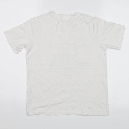 Preworn Boys White   Basic T-Shirt Size 9-10 Years  - Christmas