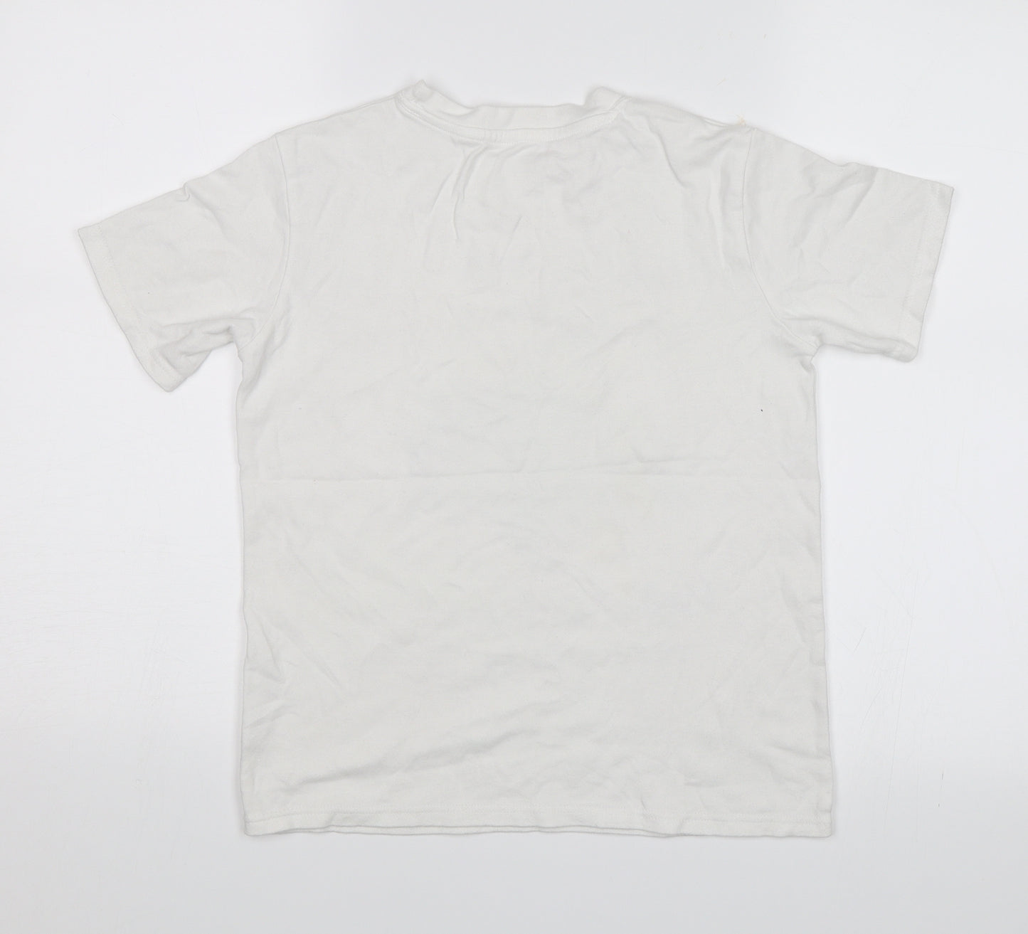 Preworn Boys White   Basic T-Shirt Size 9-10 Years  - Christmas
