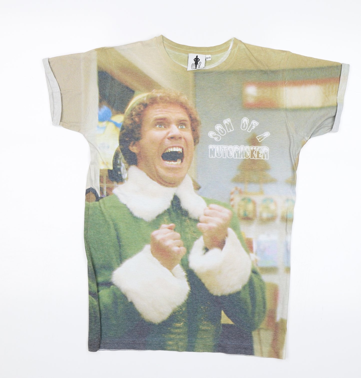 Primark Boys Green   Basic T-Shirt Size 12-13 Years  - Christmas
