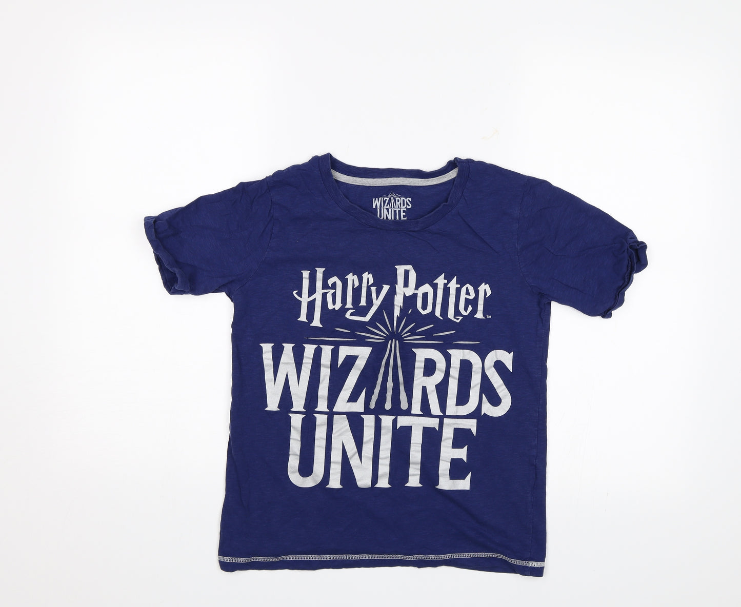 Harry Potter Boys Blue   Basic T-Shirt Size 14 Years  - Wizards Unite
