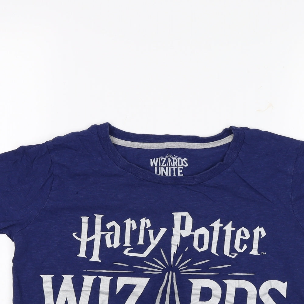 Harry Potter Boys Blue   Basic T-Shirt Size 14 Years  - Wizards Unite