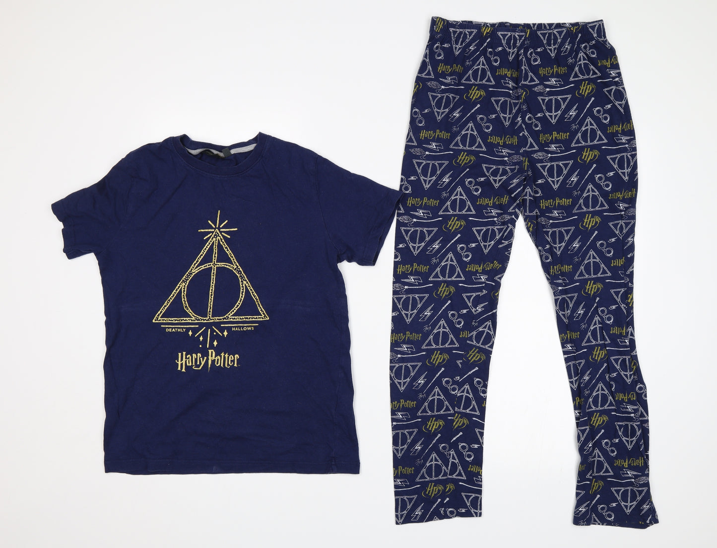Primark Boys Blue    Pyjama Pants Size 11-12 Years  - Deathly Hallows