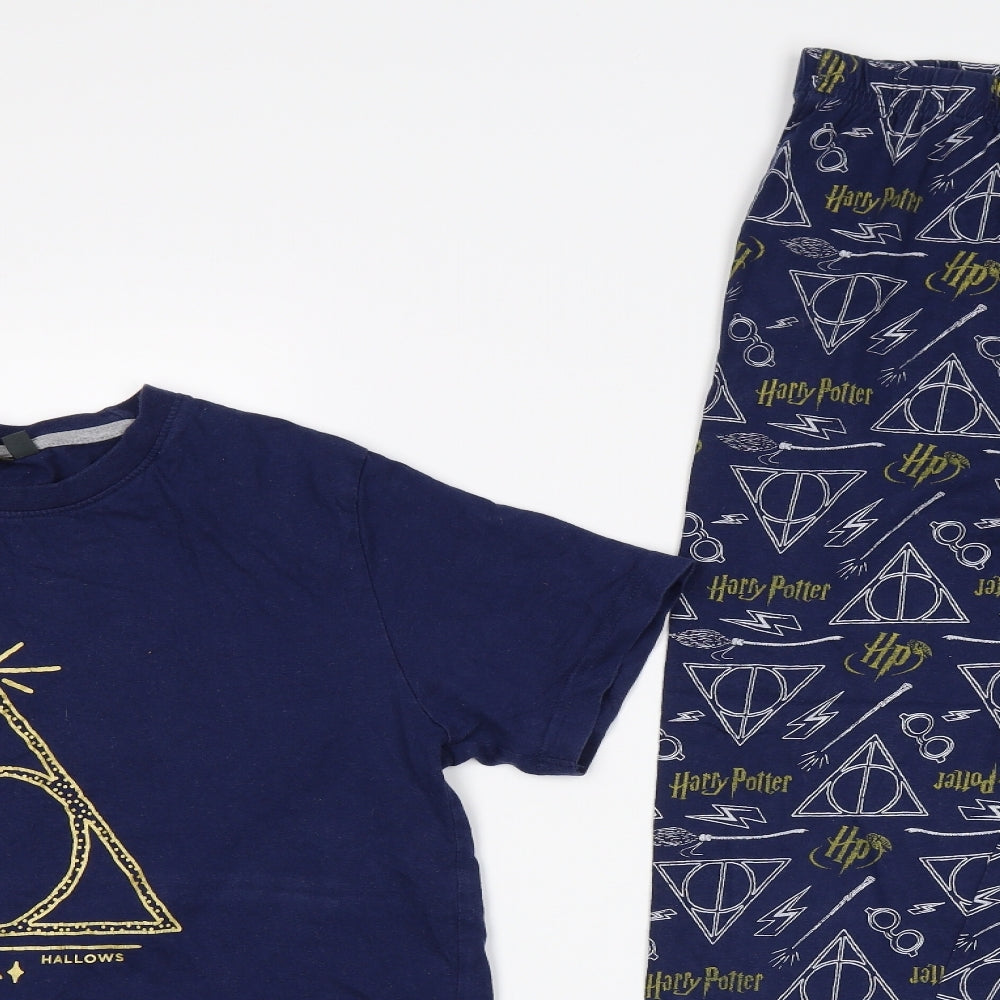 Primark Boys Blue    Pyjama Pants Size 11-12 Years  - Deathly Hallows