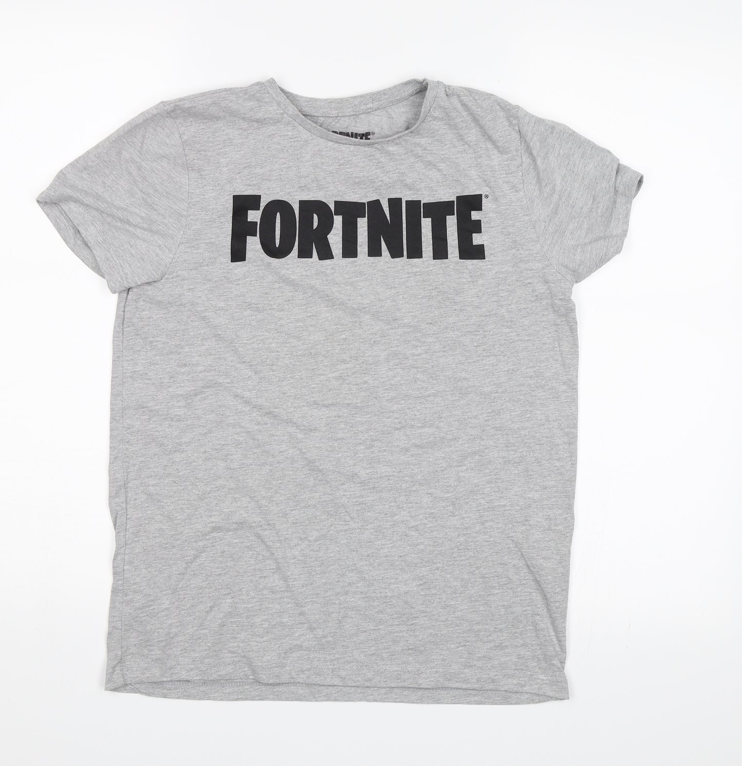 Primark Boys Grey   Basic T-Shirt Size L  - Fortnite