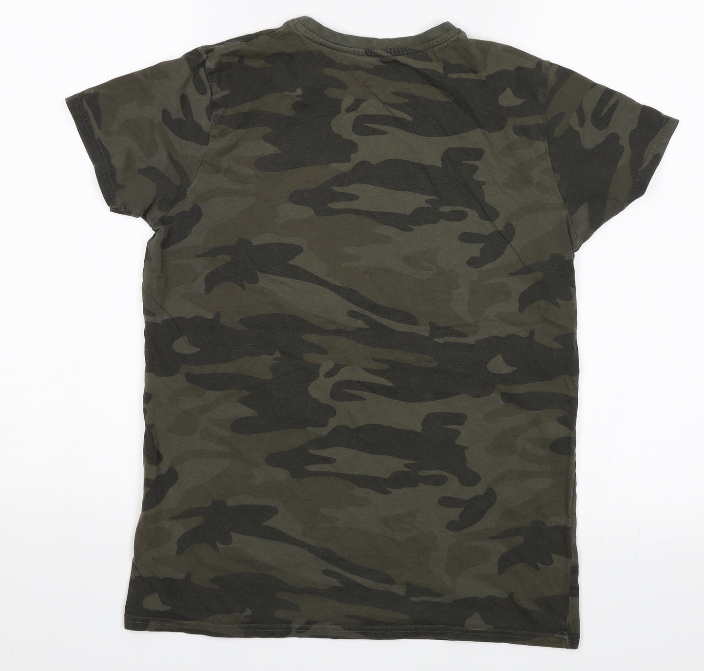 Primark Boys Green Camouflage  Basic T-Shirt Size 12-13 Years