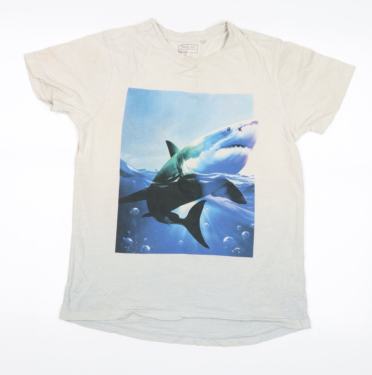 NEXT Boys Grey   Basic T-Shirt Size 11 Years  - Shark