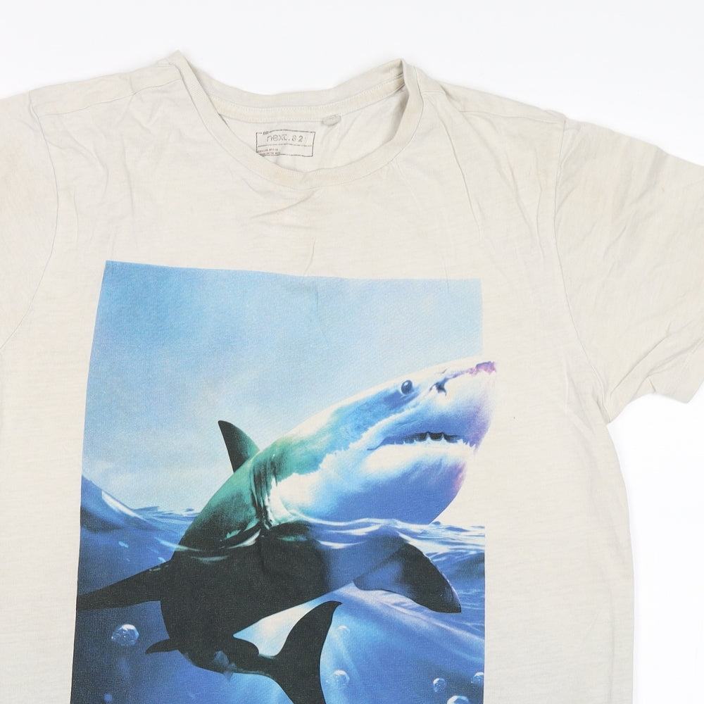 NEXT Boys Grey   Basic T-Shirt Size 11 Years  - Shark