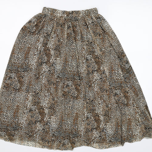 RESERVED Womens Brown Animal Print  Swing Skirt Size 6