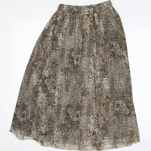 RESERVED Womens Brown Animal Print  Swing Skirt Size 6
