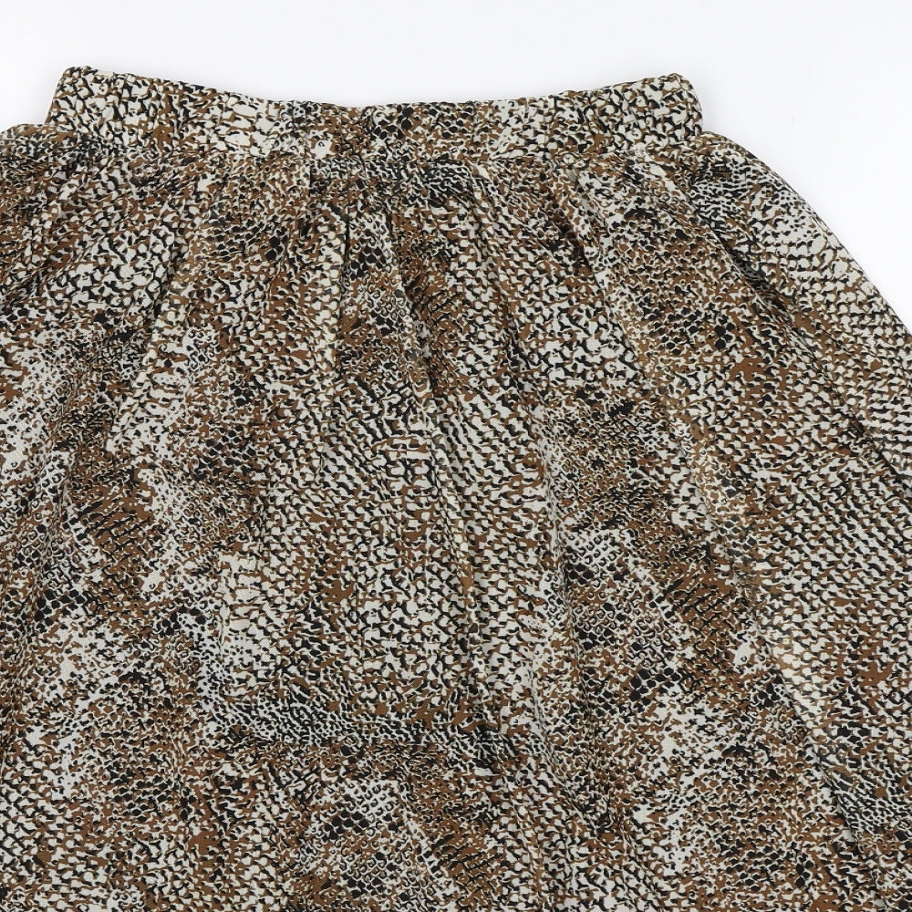 RESERVED Womens Brown Animal Print  Swing Skirt Size 6