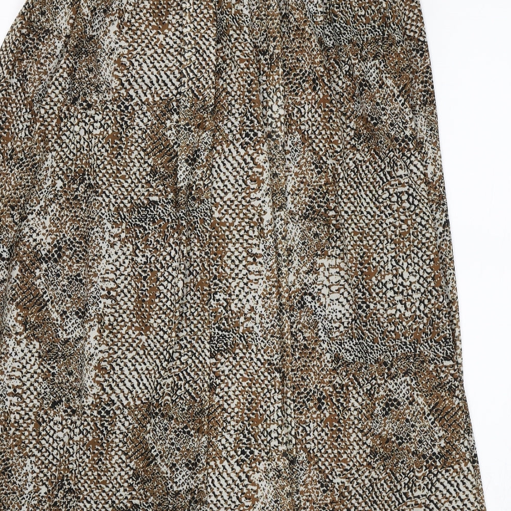 RESERVED Womens Brown Animal Print  Swing Skirt Size 6