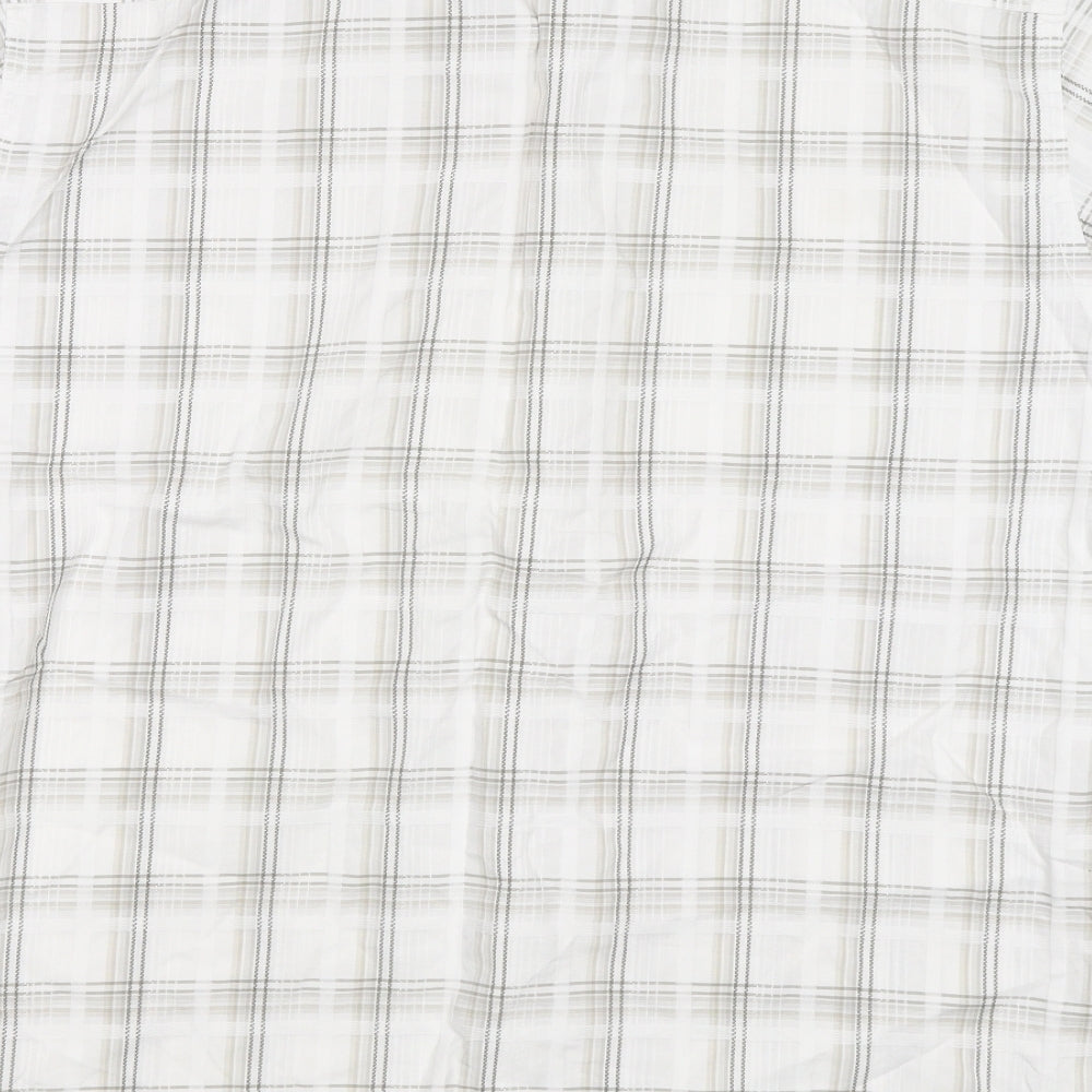 Burton Mens White Striped   Button-Up Size L