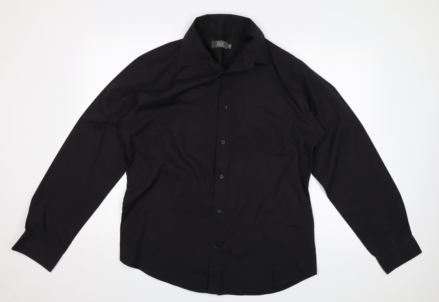 Williams & Brown Mens Black    Dress Shirt Size 16