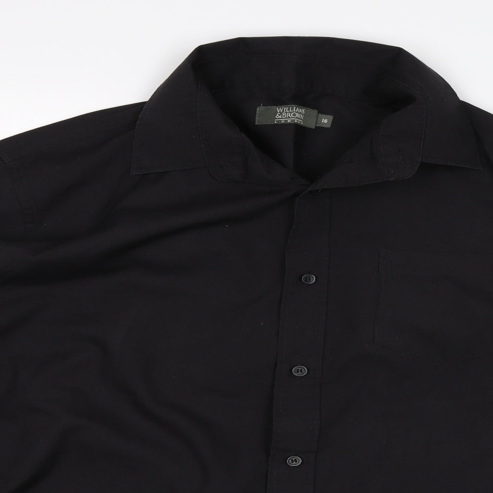Williams & Brown Mens Black    Dress Shirt Size 16