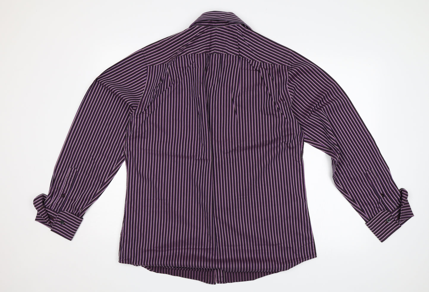 Limehaus Mens Purple Striped   Dress Shirt Size 16
