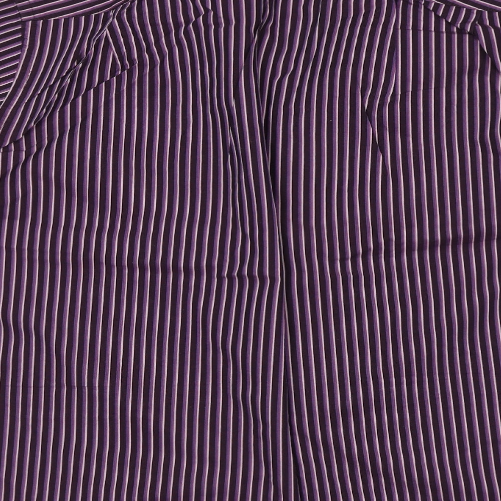 Limehaus Mens Purple Striped   Dress Shirt Size 16