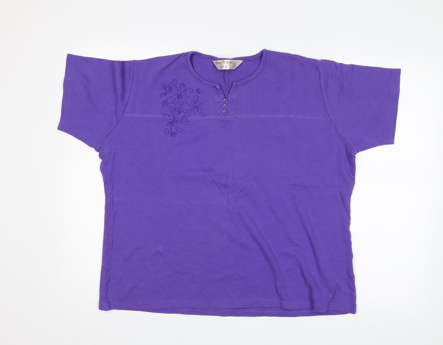 Honor Milburn Womens Purple   Basic T-Shirt Size XL