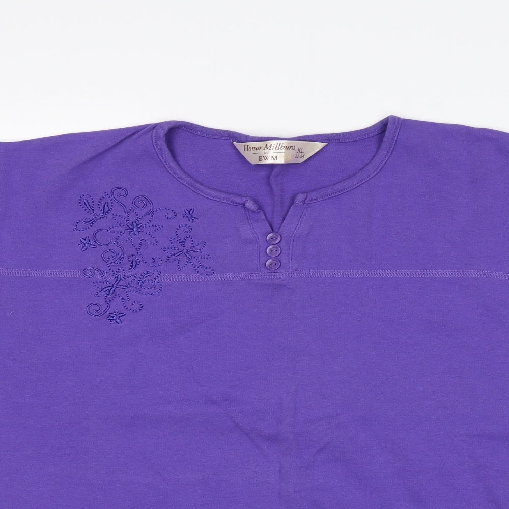Honor Milburn Womens Purple   Basic T-Shirt Size XL