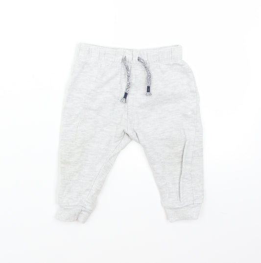 Front view of F&F Baby Grey sweatpants, size 6-9, Months
