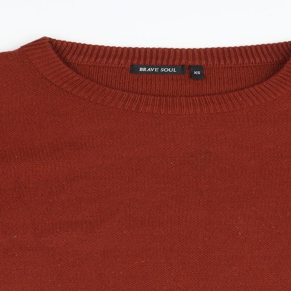 Brave Soul Womens Red  Knit Pullover Jumper Size XS