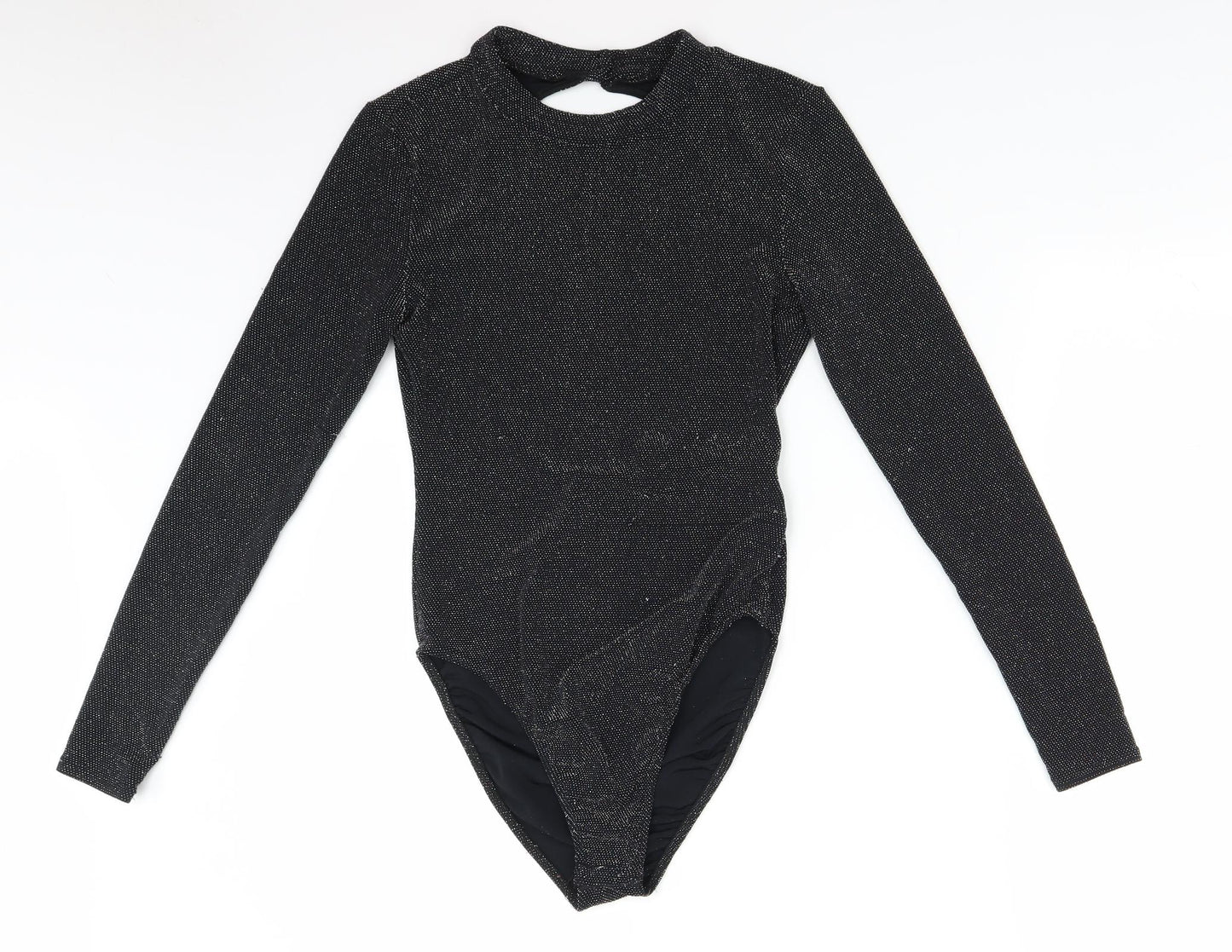 H&M Womens Black   Bodysuit One-Piece Size M  - Sparkly open back