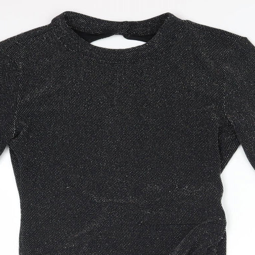 H&M Womens Black   Bodysuit One-Piece Size M  - Sparkly open back