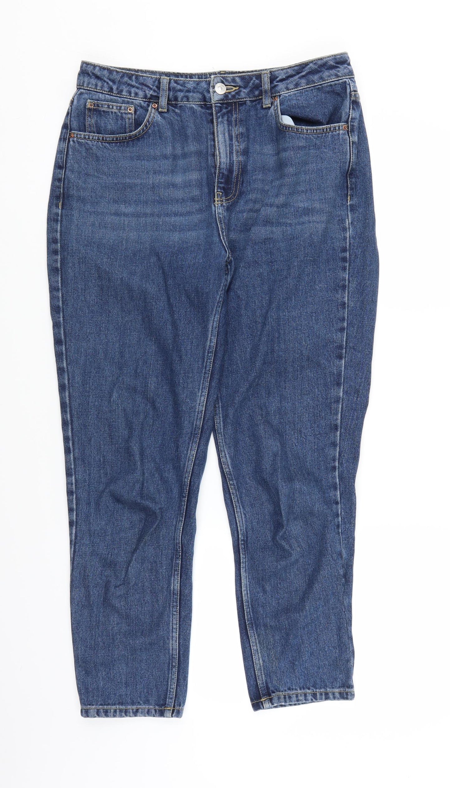 Topshop Womens Blue  Denim Mom Jeans Size 32 in L25 in