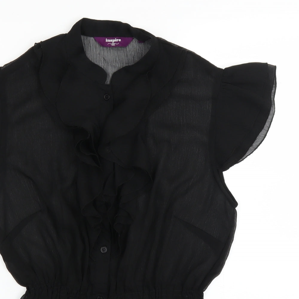 New Look Womens Black   Basic Button-Up Size 18