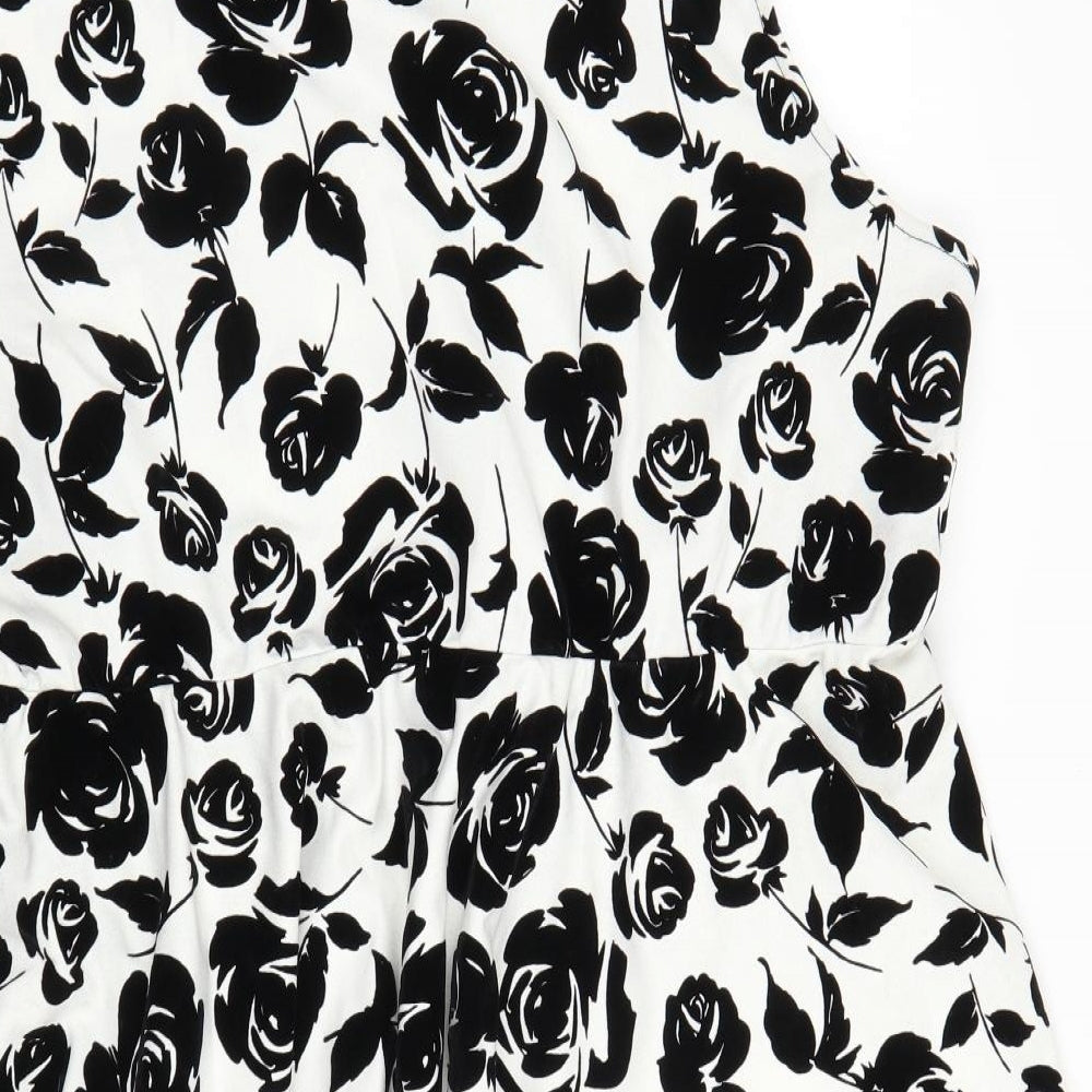 Yours Womens White Floral  Fit & Flare  Size 26