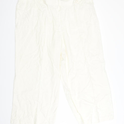 e. Womens White   Trousers  Size 28 L25 in