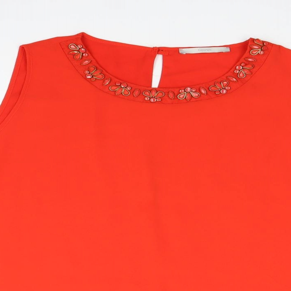 George Womens Red   Basic Blouse Size 24