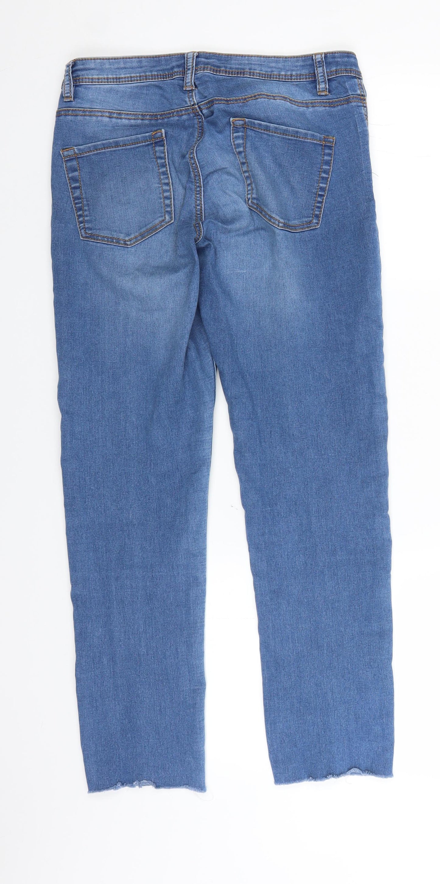 Primark Womens Blue  Denim Straight Jeans Size 10 L25 in