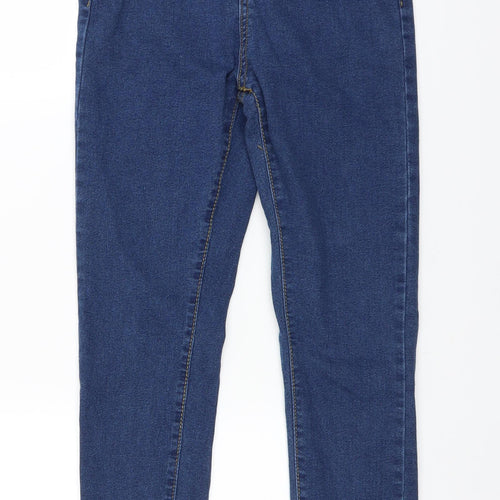 PRETTYLITTLETHING Womens Blue  Denim Straight Jeans Size 6 L27 in