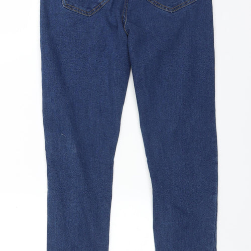 PRETTYLITTLETHING Womens Blue  Denim Straight Jeans Size 6 L27 in