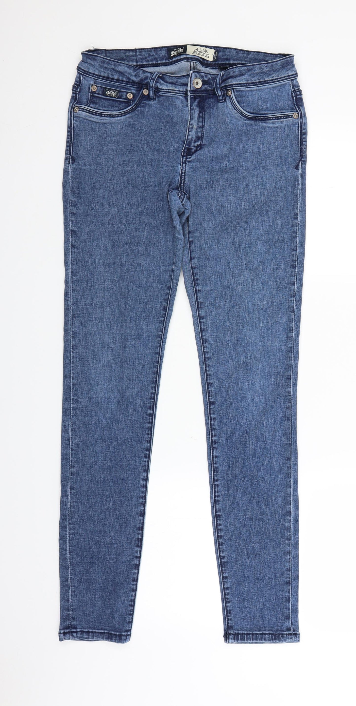 Superdry Womens Blue  Denim Jegging Trousers Size 30 in L30 in