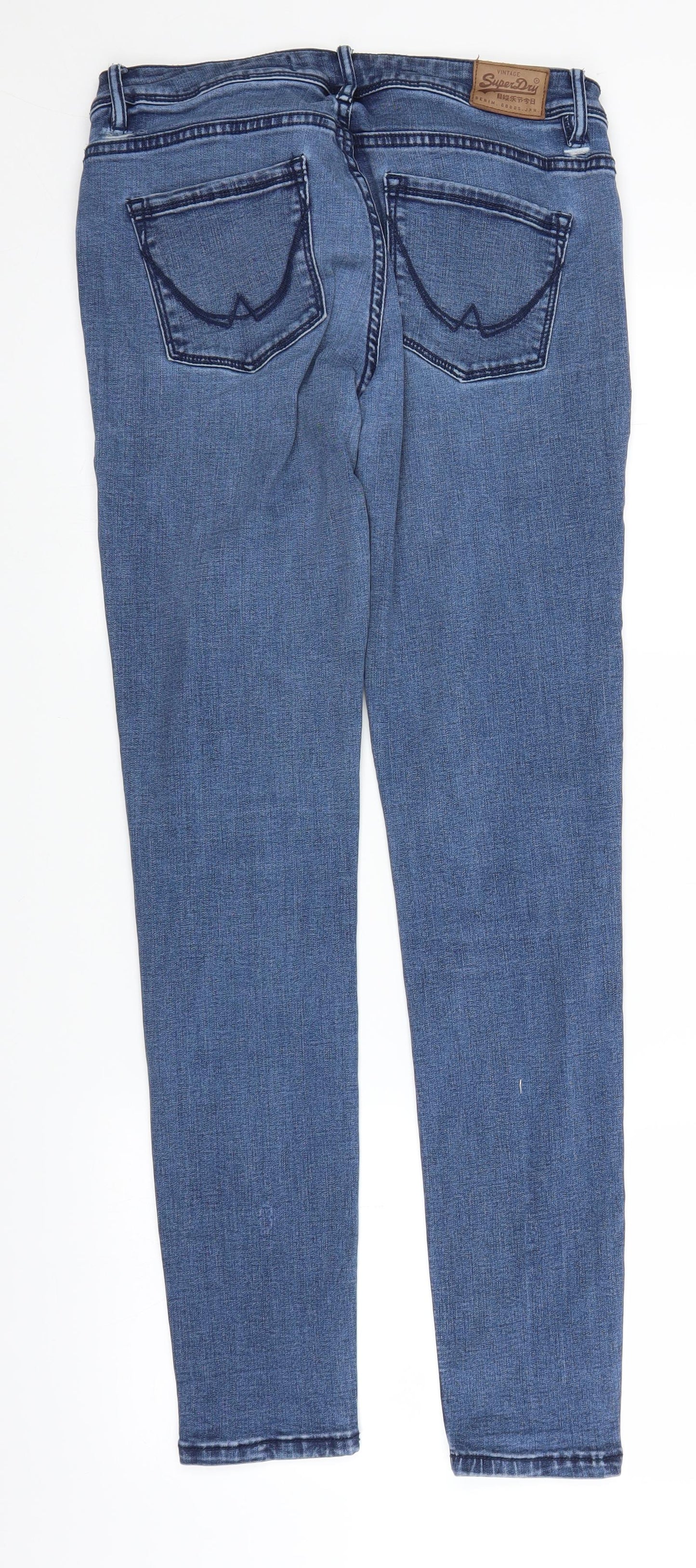 Superdry Womens Blue  Denim Jegging Trousers Size 30 in L30 in