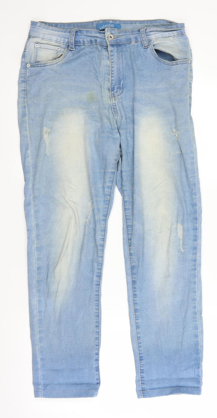 idodo Womens Blue  Denim Straight Jeans Size 12 L25 in
