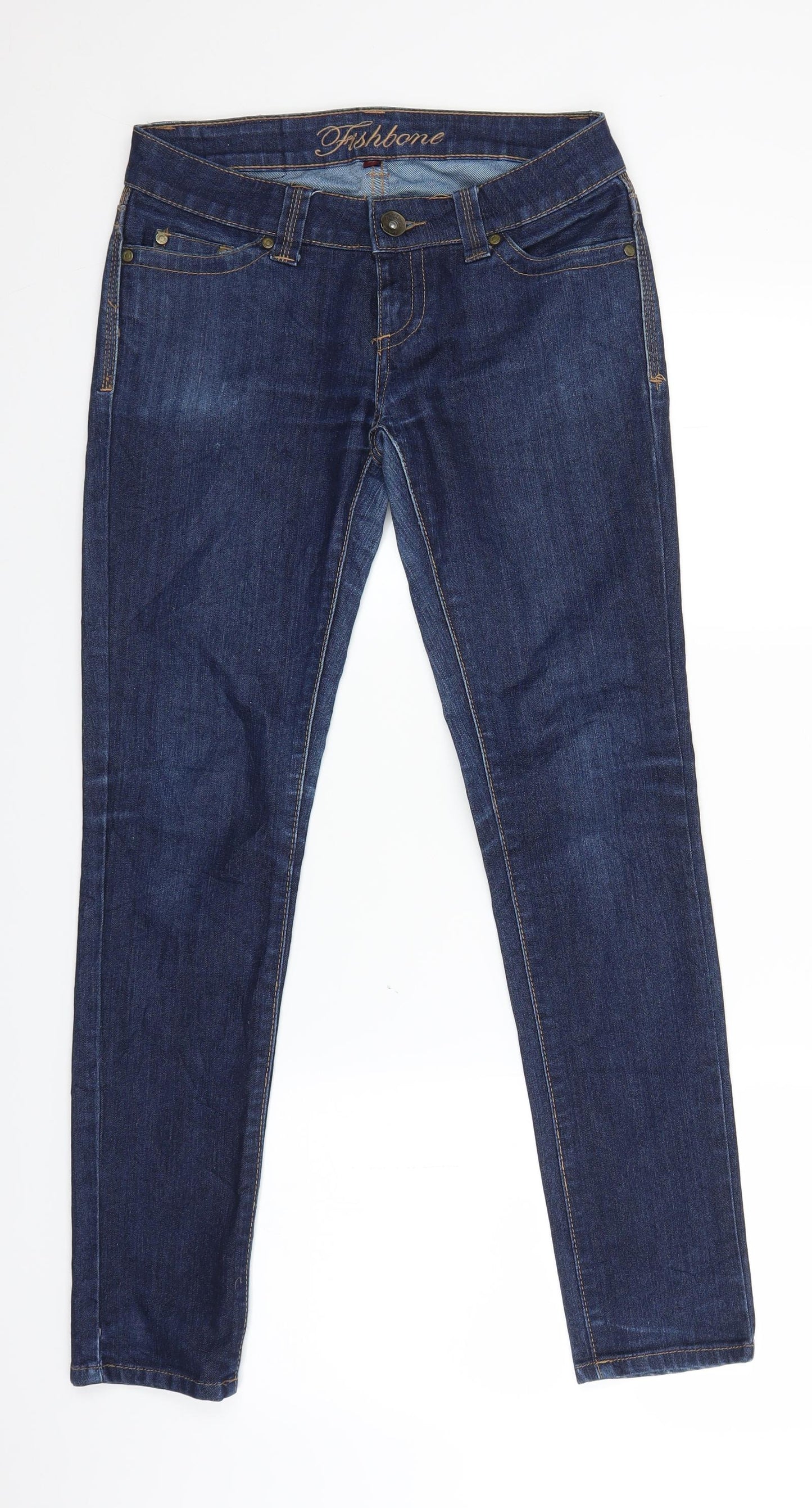 Fishbone Womens Blue  Denim Straight Jeans Size 30 in L28 in
