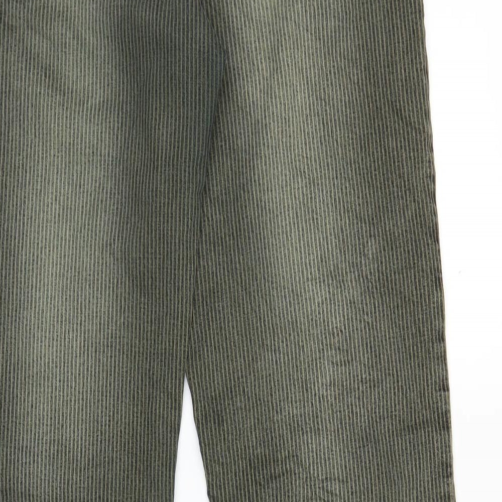 Idpdt Womens Green Striped Denim Bootcut Jeans Size M L28 in