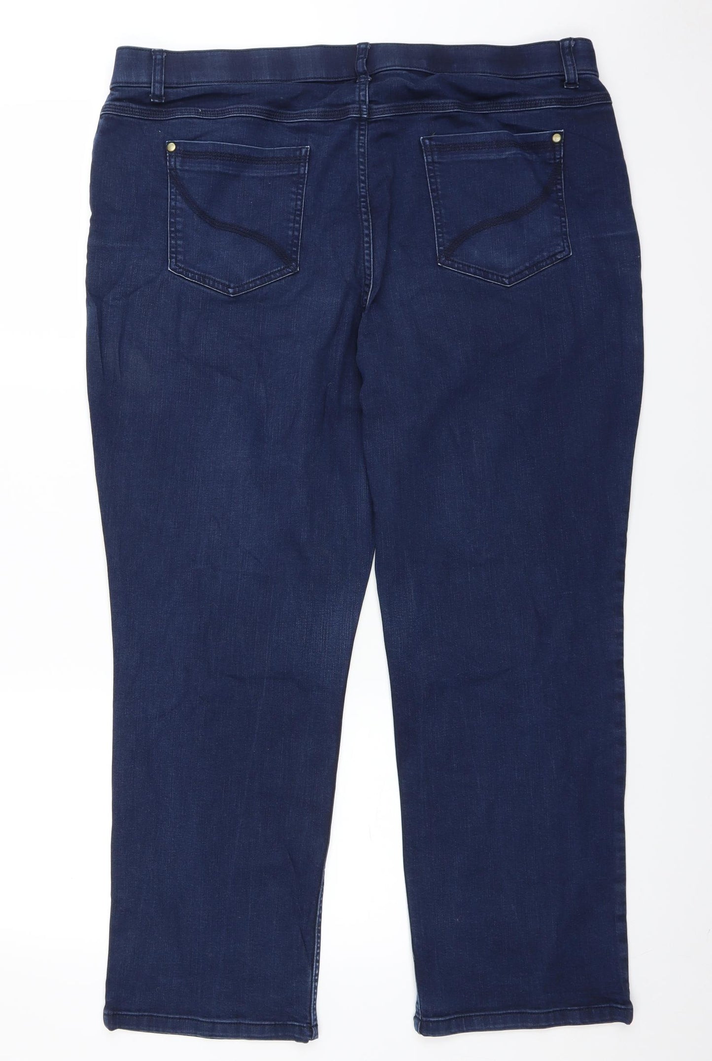 Marks and Spencer Womens Blue  Denim Straight Jeans Size 18 L25 in